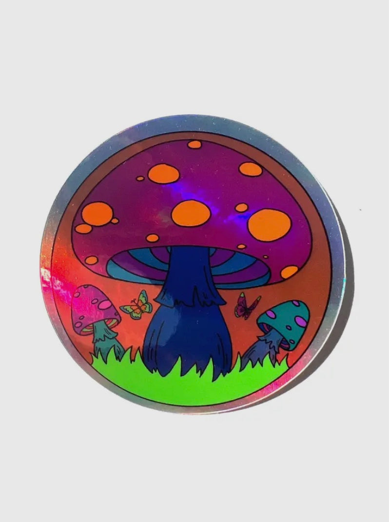 Glitter Mushroom Sticker