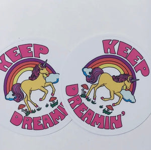 Keep Dreamin’ Unicorn Sticker