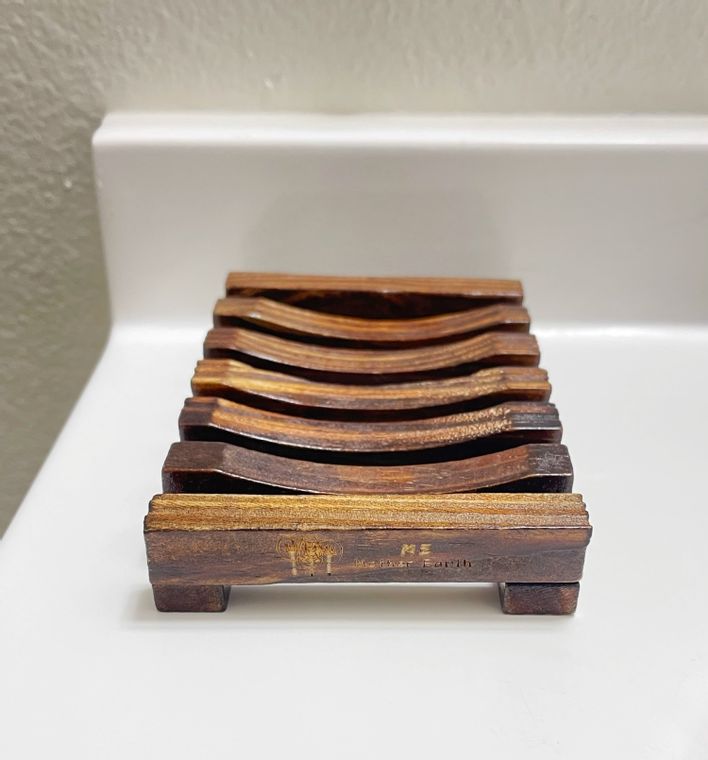 Bamboo Soap Dish - Stained Wood