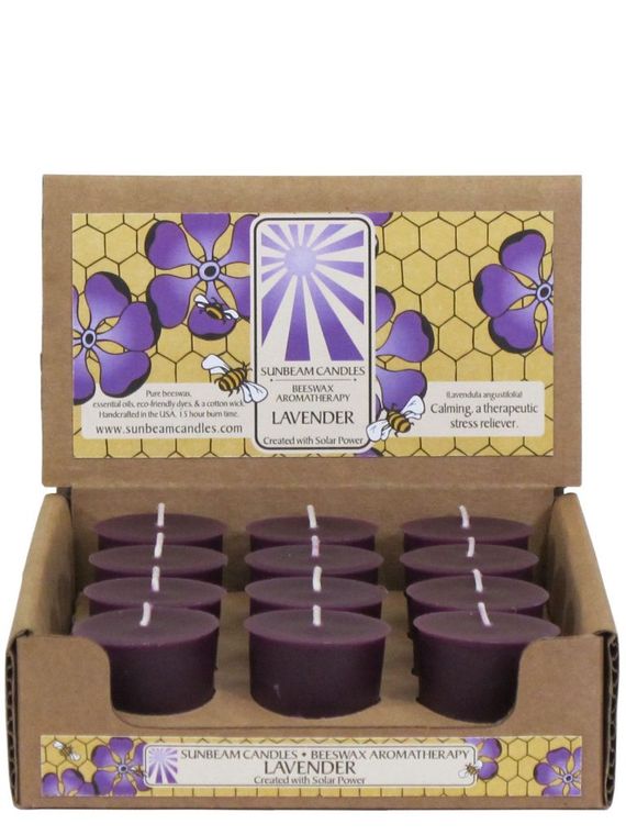 Lavender Beeswax Votive Candles